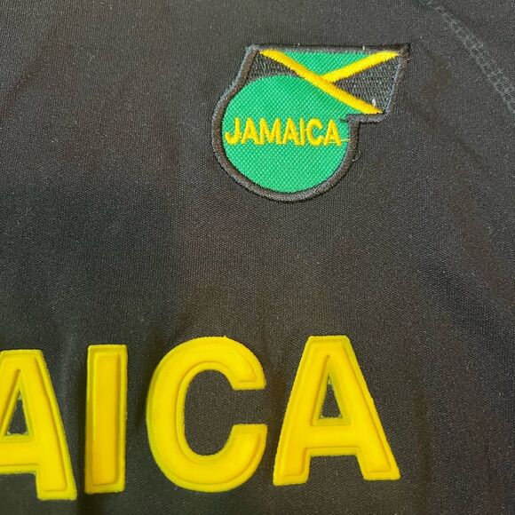 Torres Sport Mens Jamaica International Soccer Jersey Short Sleeve Black - Picture 4 of 11